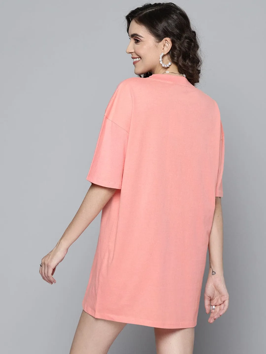 Women Pink Best Version Of Yourself T-Shirt Dress