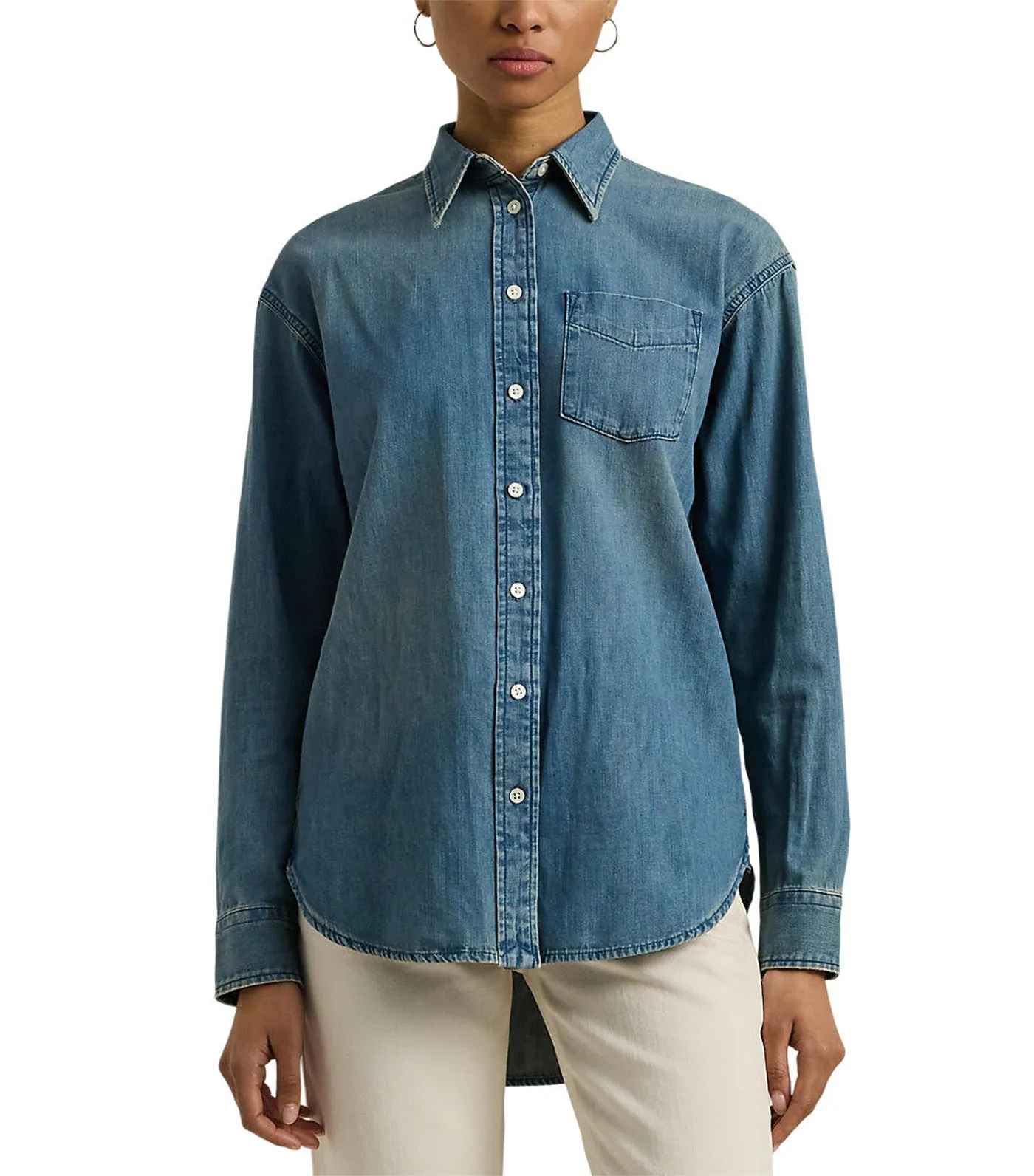 Women's Relaxed Fit Denim Shirt Autumn Blue Wash