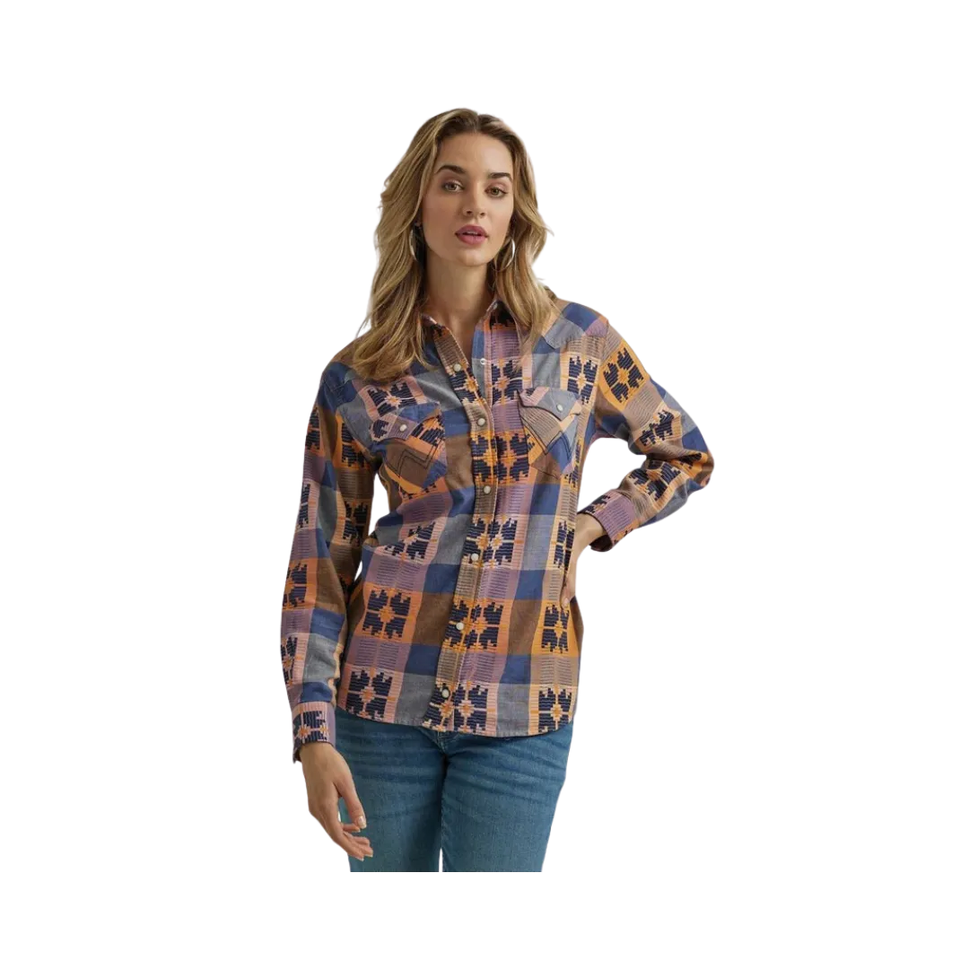 Wrangler Retro Women's Western Vintage Boyfriend Snap Top