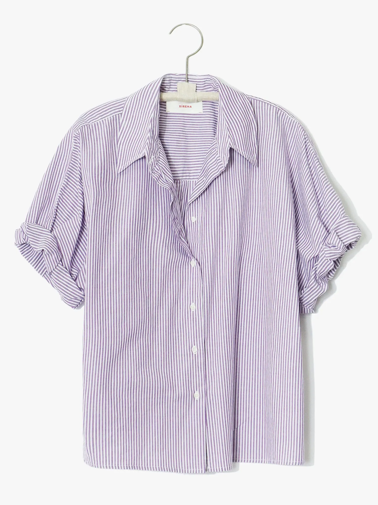 Xirena - Teddy Shirt In Plum Stripe