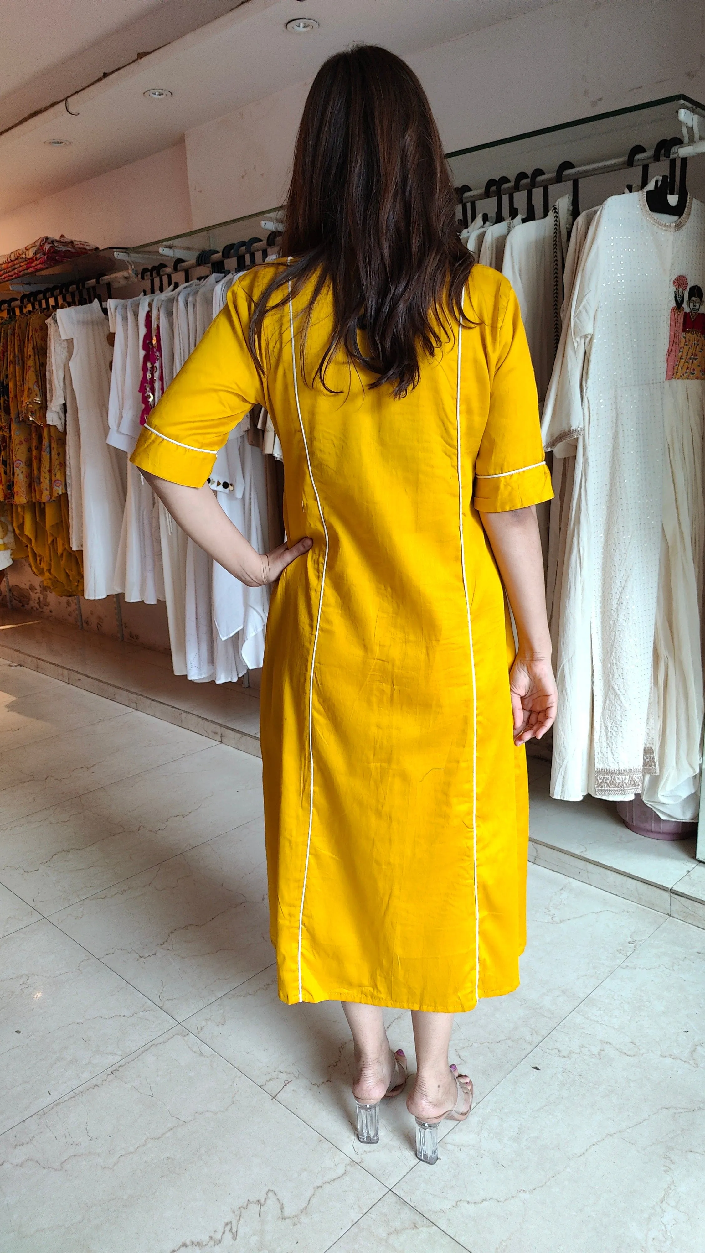 Yellow Pinstripe Dress